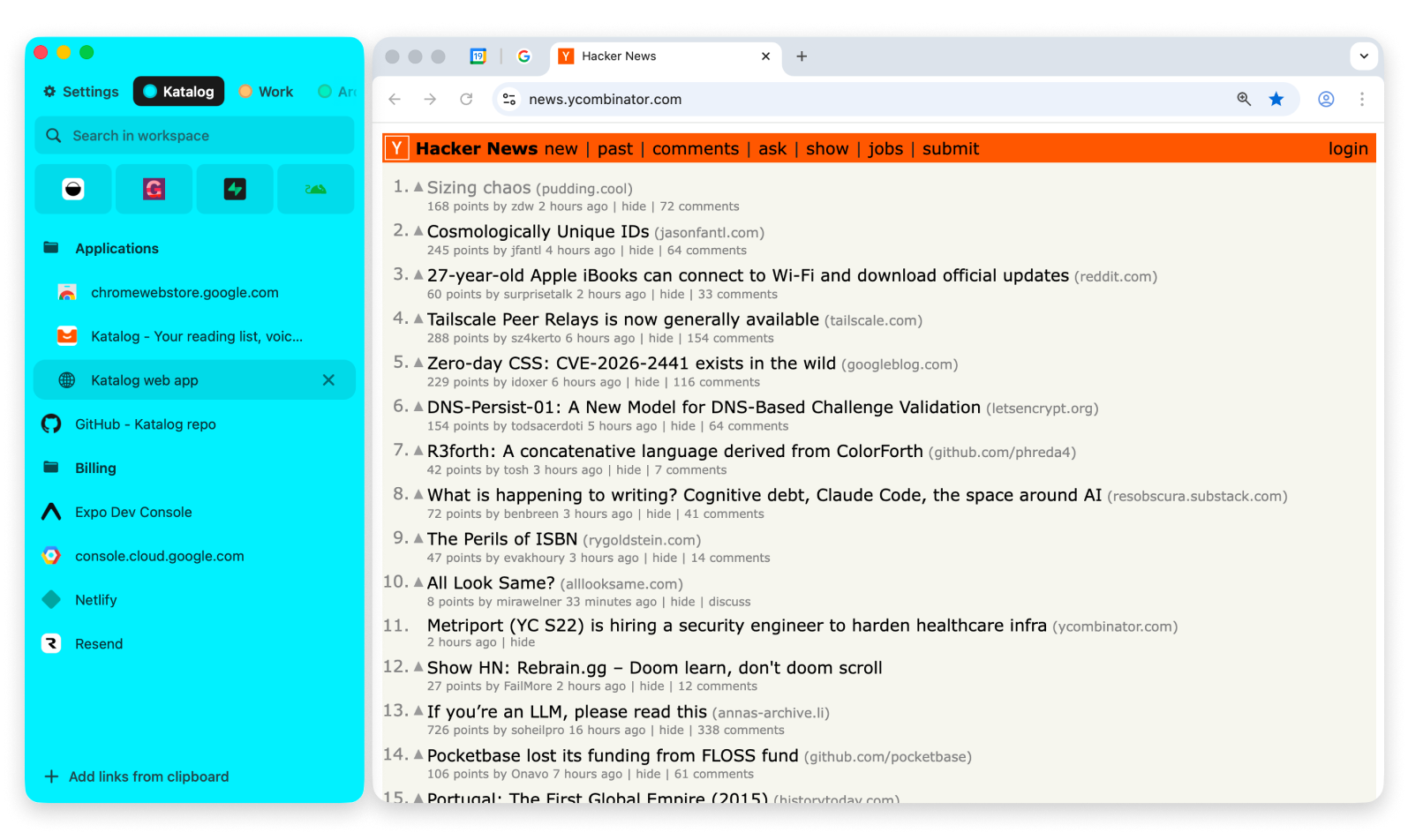 Arcmark app - browser sidebar bookmark manager